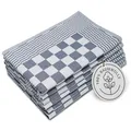 Produktbild: ZOLLNER 6er Set Geschirrtücher Baumwolle in 65x65 cm - extrem saugstarke und robuste Küchentücher - waschbar bis 60°C – in blau kariert - Gastronomiequalität - Oeko Tex® Zertifiziert