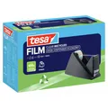 Produktbild: tesa Desk Dispenser Economy Recycled mit 1 Rolle tesafilm Clear Recycled | Stabiler Klebebandspender im Set mit Klebeband, 10 m x 15 mm - Abroller im Set, praktisch für Büro und Haushalt