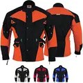 Produktbild: German Wear Herren Motorradjacke aus Textil mit 4 CE-Protektoren - Winddicht Lange Jacke mit Kombizipper aus 4 Schichten - Abnehmbar & Washbar Thermofutter - 8 Taschen protektorenjacke Orange - 60