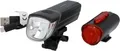 Produktbild: FISCHER TWIN Akku Fahrrad-LED USB Beleuchtungs-Set 30 Lux 360 Grad Rückleuchte