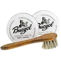 Produktbild: Doppelpack Burgol 2x100ml Schuhwachs mit TelMo Cremebürste [Farblos - Farblos]