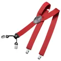 Produktbild: DonDon Hosenträger Herren extra stark dunkelrot 3,5 cm Hosenträger Herren breit in Y-Form lang - Starke Clips passend für Anzug Jeans Chinos Vintage Rockabilly Suspenders