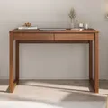 Produktbild: Schreibtisch NOAH mit 2 Schubladen aus Massivholz in Kastanien farben. Robuste Computertische, möbel für arbeitszimmer, Arbeitstisch mit Stauraum... - Braun