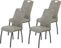Produktbild: 4er Set Esszimmerstuhl Elif - Mikrofaser grau - 140kg belastbar