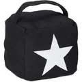 Produktbild: Relaxdays Türstopper aus Stoff, für den Boden, rutschfest, schwarz, 15 x 15 x 15cm