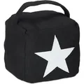 Produktbild: Relaxdays Türstopper Stern, Türpuffer Stoff, Türsack Boden, hoch, mit Griff, dekorativ, HxBxT: 20 x 15 x 15 cm, schwarz
