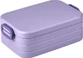 Produktbild: Mepal Brotdose Midi – Brotdose To Go - Lunchbox für 2 Sandwiches oder 4 Brotscheiben - Meal Prep Box - Essenbox mit Unterteilung - Vivid lilac