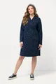 Produktbild: Ulla Popken Midikleid Sweatkleid Hoodie Leomuster offenkantig Langarm