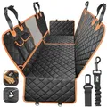 Produktbild: RAGI Hundedecke Auto Rückbank Kofferraum Vordersitz 4in1 Schondecke Hundematte Autositz Hundetransportbox Wasserdicht Rutschfest Seitenschutz - Schwarz/Orange