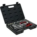 Produktbild: Steckschlüsselsatz, 54 teilig, 1/4 Zoll und 1/2 Zoll, Schraubenschlüssel und Bits, Bitsatz, Ratschenschlüsselset, Steckschlüssel, Ratsche, Bit Set