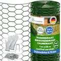 Produktbild: TTL GARDEN 1x25m Hasendraht 25x45mm Masche grün PVC beschichtet - rostfrei 0,70mm Draht Stärke Rolle feinmaschig Drahtgitter Kaninchendraht Zaun Gitter Maschendrahtzaun 25m x 1m breit grün