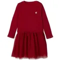 Produktbild: vertbaudet Minikleid Festliches Mädchen Kleid, Materialmix rot 92/98