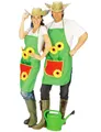 Produktbild: Karneval Gärtnerschürze für Damen und Herren – Mit Sonnenblumen Applikationen...