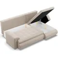 Produktbild: Rechts Ecksofa mit Schlaffunktion FORESTA, Sofa mit bettkasten 230x159cm, Beige - Beige
