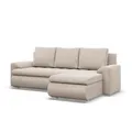 Produktbild: Mebligo - Ecksofa mit Schlaffunktion und 2 Bettkasten Beige 230x89x159 (BxHxT) FORESTA - Rechts Eckcouch, Sofas & Couches, Couch L Form, Cauchsofa, Sofa Wohnzimmer