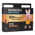 Produktbild: Duracell MN1500 AA Mignon Batterie Optimum 8er Blister