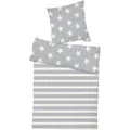 Produktbild: Cashmere Touch Wende-Bettwäsche Sterne Streifen Grau-M760036-Grau