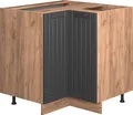 Produktbild: Vicco Eckunterschrank Fame-Line, 80.5 cm ohne Arbeitsplatte, Dunkelgrau/Goldkraft Eiche