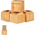 Produktbild: Relaxdays - Möbelerhöher 4er Set, Erhöhung um 8,5 cm, für Tische, Stühle und andere Möbel, HxBxT 10x11,5x11,5 cm, natur