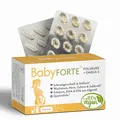 Produktbild: BabyFORTE Folsäure + Omega-3 | Algenöl | Alle Trimester | 18 Schwangerschaftsvitamine vegan | 60 Kapseln | Quatrefolic, Magnesium, Jod, DHA EPA Schwangerschaft | Stillzeit
