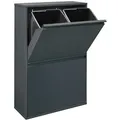 Produktbild: ARREGUI Basic CR604-B Recycling Abfalleimer / Mülleimer aus Stahl mit 4 Inneneimern, 4 Fach Mülltrennsystem, 4 x 17L (68 L) anthrazit/ dunkelgrau