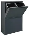 Produktbild: ARREGUI Basic CR604-B Mülltrennsystem aus Stahl | 4 Fächer Mülleimer für die Küche | 4 Fach Abfalleimer | 4x17L (68L) | Herausnehmbare Inneneimer + Griff | Recycling Schrank | Mülltrennung | anthrazit