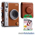 Produktbild: Fuji Instax Mini EVO Braun Fujifilm Sofortbildkamera Set mit 2 Filmen + Tasche
