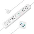 Produktbild: LOGILINK LPS271 - Steckdosenleiste 6-fach, 4 mit Fußschalter, 6x CEE 7/3, 1,5 m, w