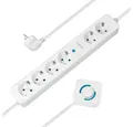 Produktbild: LogiLink LPS271 Steckdosenleiste, 6-fach davon 4 mit Fußschalter 1,5 m Mehrfachsteckdosenleiste, weiß