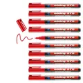 Produktbild: edding 370 Permanentmarker - rot - 10 Stifte - feine Rundspitze 1 mm - wasserfest, schnell-trocknend - Multimarker, Universalstift - für Karton, Kunststoff, Holz, Metall, Glas, Stein, Leinwand