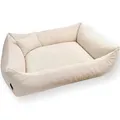 Produktbild: 4L Textil Teo Kuscheliges Hundebett Bezug abnehmbar und waschbar Hundekorb mittelgroße Hunde Hundekissen flauschig Hundekörbchen Hundesofa(100x80 cm, Beige)