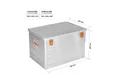 Produktbild: ALUBOX Aufbewahrungsbox Alukiste Transportbox abschließbar mit Deckel (184 Liter), Fangbänder am Deckel
