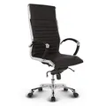 Produktbild: VERSEE Premium Echt-Leder Chefsessel Montreal in Schwarz - Ergonomischer Designstuhl für Büro und Home-Office - Sitzhöhe 46-54cm - Belastbar bis 150kg