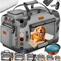 Produktbild: LOVPET Hundebox Hundetransportbox faltbar Inkl.Hundenapf Transporttasche Hundetasche Transportbox für Haustiere, Hunde und Katzen Haustiertransportbox