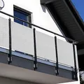 Produktbild: NYVI Polyrattan Balkon Sichtschutz Privafence 90x300 cm Weiß - Balkonbespannung mit Metallösen - UV-fest, Witterungsbeständig, 100% Blickdicht - Balkonumspannung Balkonumrandung 0.9x3 m