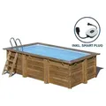 Produktbild: GRE Holzbecken rechteckig Modell Marbella 2 420 x 270 x 117 cm, Komplettset - Blau