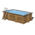 Produktbild: Echtholzpool Marbella 2 Pool Set 4,20x2,70m Rechteckbecken Holz OMEGA System
