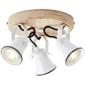 Produktbild: Brilliant Lampe Seed Spotrondell 3flg weiß/holz hell | 3x PAR51, GU10, 5W, geeignet für Reflektorlampen (nicht enthalten) | Köpfe schwenkbar
