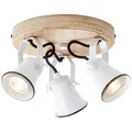 Produktbild: BRILLIANT Lampe Seed Spotrondell 3flg weiß/holz hell | 3x PAR51, GU10, 5W, geeig