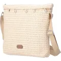 Produktbild: Damen Bast Tasche M » Umhängetasche ca. 30 x 26 cm » sommerliche Tasche mit Handy-Fach» Handtasche mit kleinen Muscheln