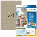 Produktbild: HERMA 10761 Universal Etiketten aus Graspapier rund, 20 Blatt, Ø 40 mm, 24 pro A4 Bogen, 480 Stück, selbstklebend, bedruckbar, matt, blanko Klebeetiketten aus Silphie-Papier, natur-braun