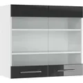 Produktbild: Vicco Küchenglasschrank Fame-Line Glashängeschrank Anthrazit Hochglanz/Weiß 80 cm