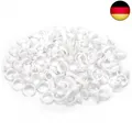 Produktbild: 100 stk. Einweg-Kleber Halter Ringe Kunststoff, Weiß Wimpern Palettenhalter für