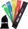 Produktbild: GORILLA SPORTS® Fitnessbänder - 5er Set mit Tragebeutel, 5 Verschiedene Stärken, Rutschfest - Resistance Bands, Widerstandsbänder, Gymnastikband