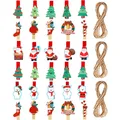 Produktbild: Weihnachts Holzklammern, Foto Clips, Wäscheklammern, Christbaumschmuck, Weihn...