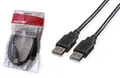 Produktbild: Roline USB 2.0 Kabel | USB Hi-Speed 480 Mbit/s | A - A | M/M | Schwarz | 0,8 m