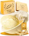 Produktbild: KRUSTENZAUBER Gärkorb zum Brotbacken rund 22cm - Rundes Gärkörbchen aus Rattan mit Gärtuch - Brot Backen Zubehör, Brotkorb, Brotbackform, Sauerteig Zubehör, Gärfolie Brot, Brotkörbchen