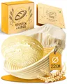 Produktbild: Krustenzauber Gärkorb Gärkörbchen zum Brotbacken - Gärkorb aus Rattan mit Gärtuch, (Brot Backen Zubehör, Brotkorb, Brotbackform, Sauerteig Zubehör), Gärfolie Brot, Brotkörbchen