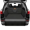 Produktbild: Alfheim Kofferraumschutz Hund - wasserabweisend & pflegeleicht - Universal Ideale Autodecke - Schwarze Kofferraummatte mit Ladekantenschutz (Schwarz)