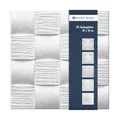 Produktbild: Deckenplatten aus Styropor EPS - Deckenpaneele leicht & robust im modernen Design - (14QM Sparpaket WELLE2 50x50cm) Deckenplatten Paneele Platte weiß
